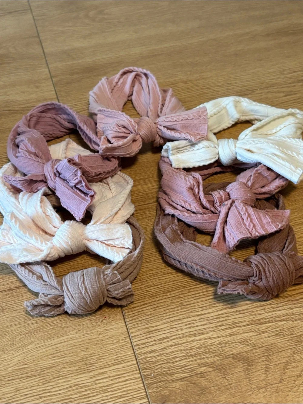 ⭐ 3 for $15 Baby Girl Knot Headband Set — Pink, Blush, Cream, Brown